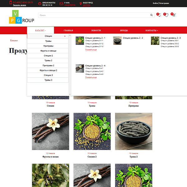 Интернет-магазин специй Pvgroup.Food: дизайн №60161 — скриншот 5 из 14