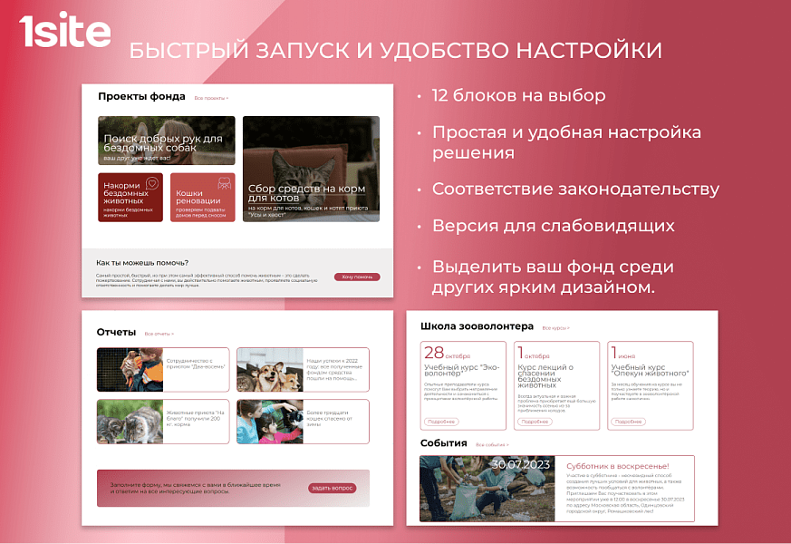 1Site.NKO – платформа для НКО и благотворительных фондов — скриншот 2 из 7