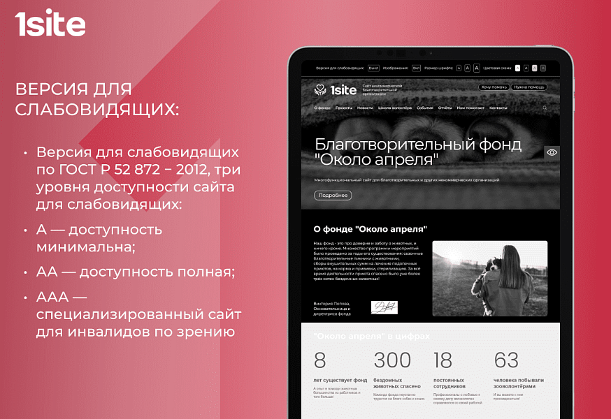 1Site.NKO – платформа для НКО и благотворительных фондов — скриншот 5 из 7