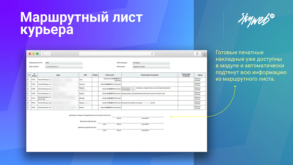 Управление доставкой: маршрутные листы и контроль курьеров — скриншот 6 из 11