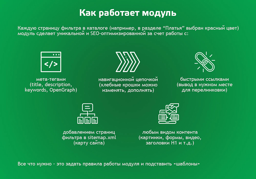 Автогенератор SEO-фильтра: метатеги, sitemap, хлебные крошки и перелинковка — скриншот 2 из 9