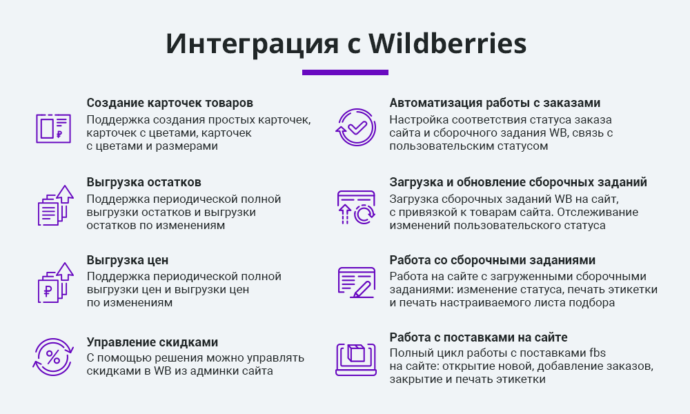 Интеграция с Wildberries через API: карточки, остатки, цены, заказы — скриншот 1 из 8