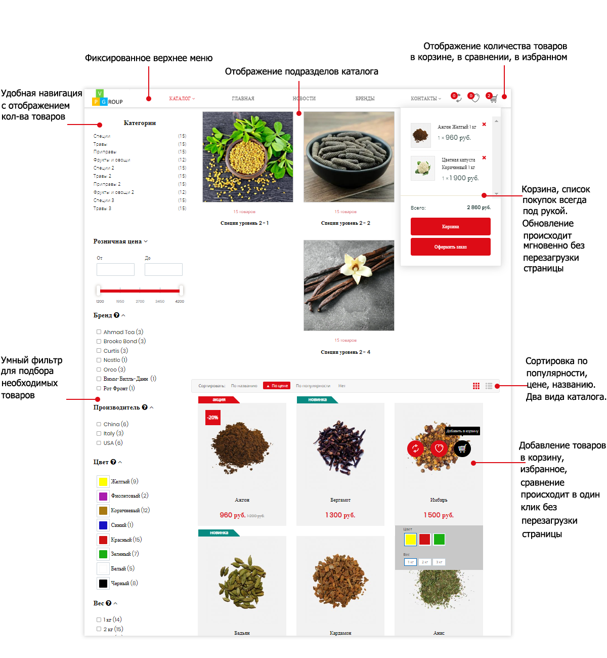 Интернет-магазин специй Pvgroup.Food: дизайн №60161 — скриншот 8