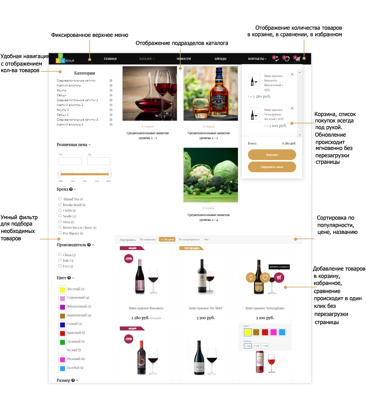 Интернет-магазин алкоголя и продуктов Pvgroup.Food, конструктор №60137 — скриншот 7