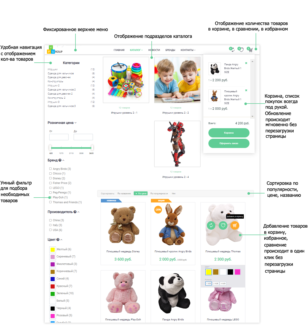 Pvgroup.Kids: интернет-магазин детских товаров с конструктором дизайна №60132 — скриншот 7
