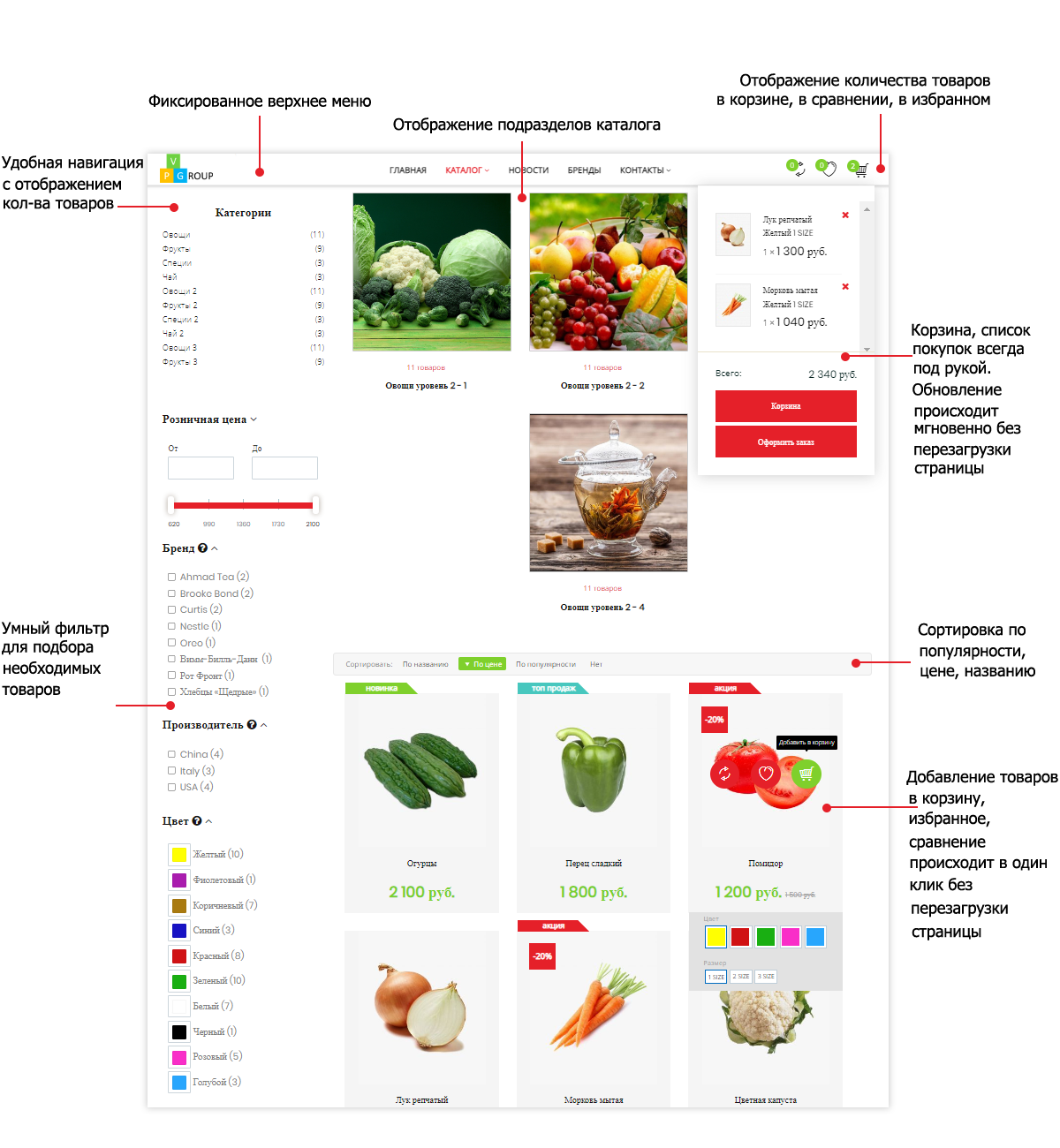 Интернет-магазин продуктов Pvgroup.Food — запуск с конструктором №60129 — скриншот 7