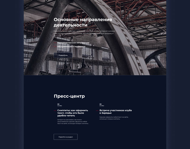 Winn: премиальный сайт для корпораций — скриншот 3
