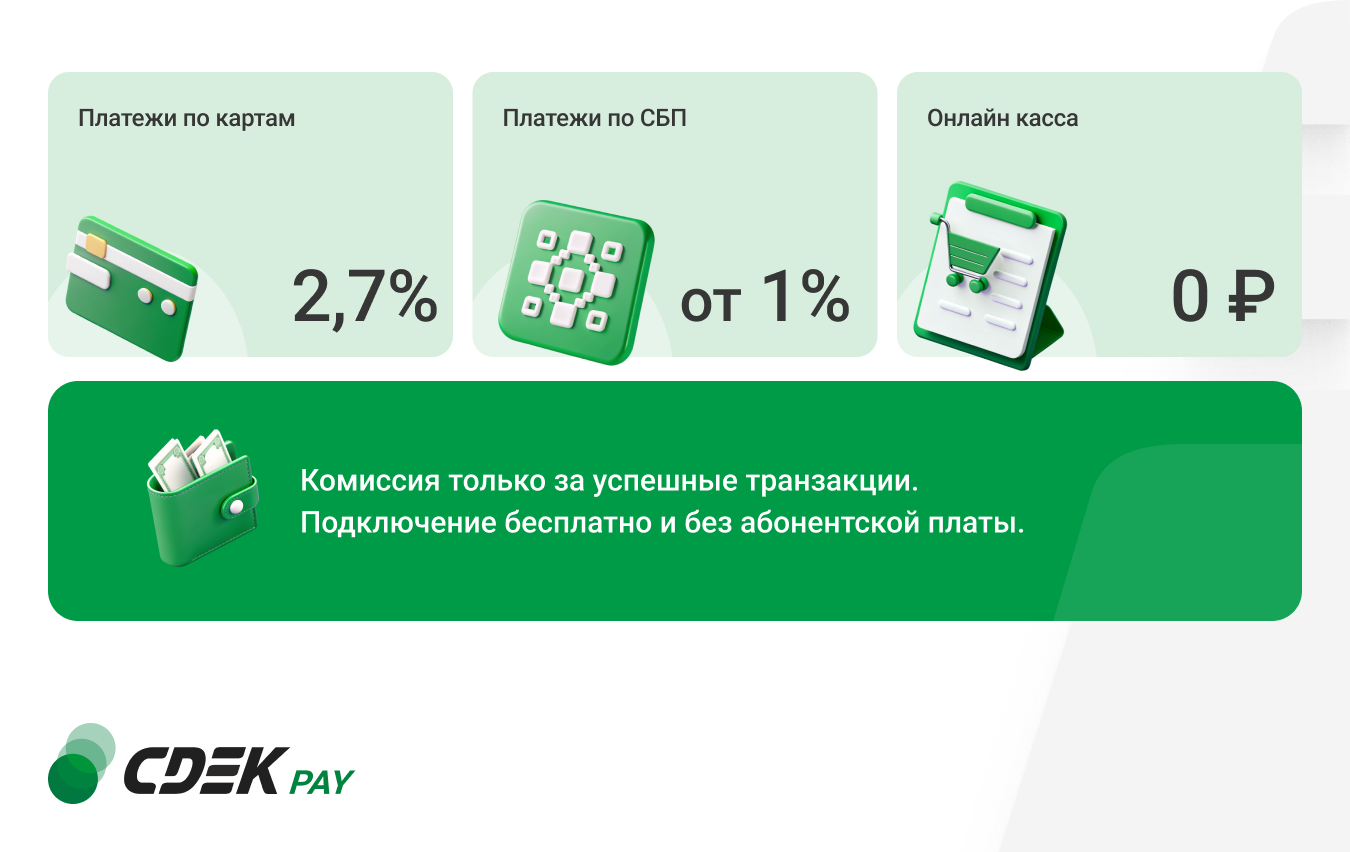 Прием платежей через интернет-эквайринг CDEK Pay для тарифов Старт и Стандарт — скриншот 4