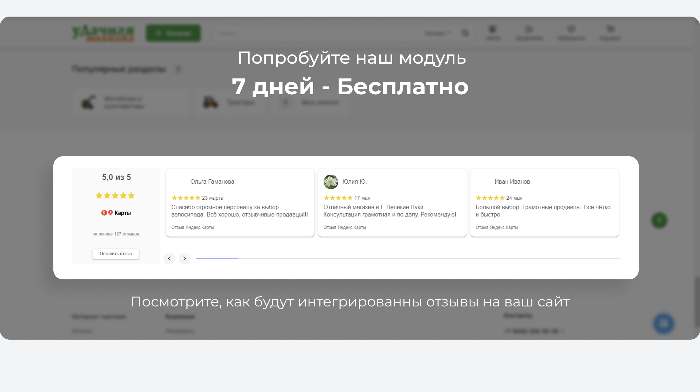 LeadSpace: публикация отзывов с Яндекс.Карт на сайте — скриншот 3