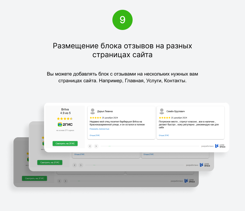 LeadSpace: Отзывы с 2ГИС для вашего сайта — скриншот 19