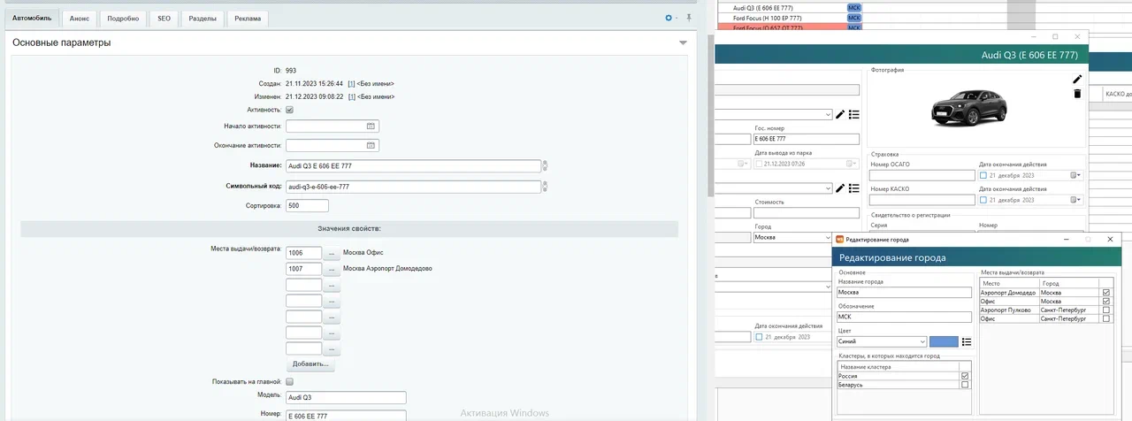 Интеграция CRM WS в систему автопроката — скриншот 9