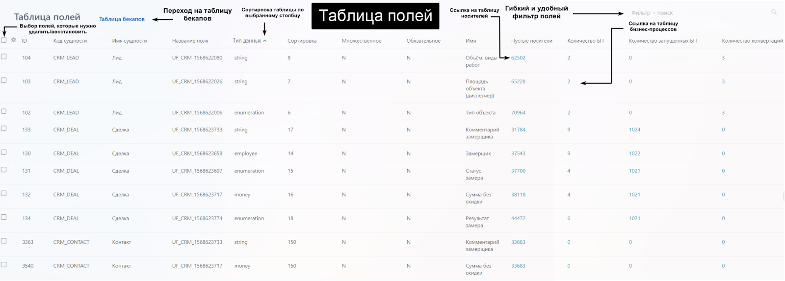 АйтиНебо: Индивидуальные пользовательские поля — скриншот 2
