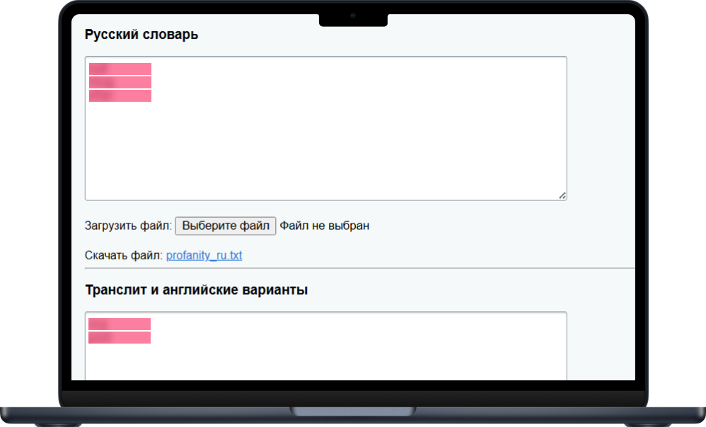 Bquadro: Фильтрация обсценной лексики — скриншот 3